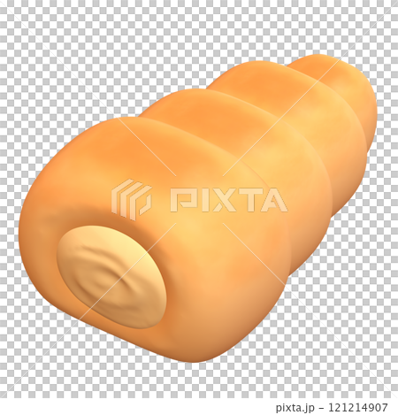 斜め上から見たクリームコロネの3Dイラスト 121214907