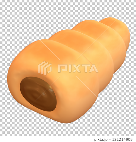 3D illustration of a chocolate cornet seen from above 121214909