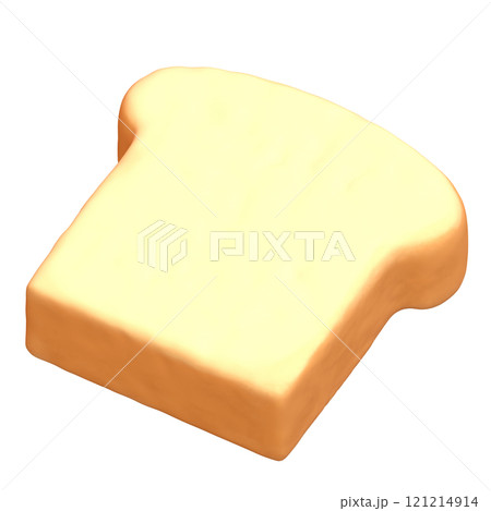 斜め上から見た食パンの3Dイラスト 斜め上から見た食パンの3Dイラスト 121214914