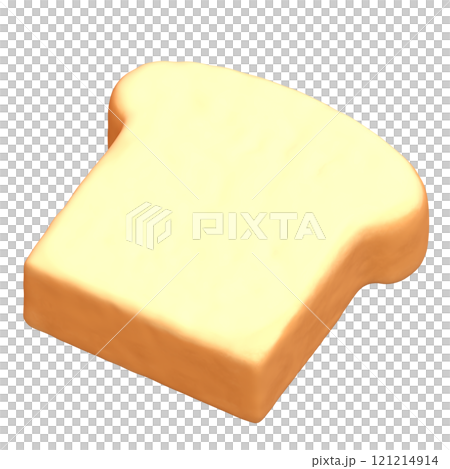 斜め上から見た食パンの3Dイラスト 斜め上から見た食パンの3Dイラスト 121214914