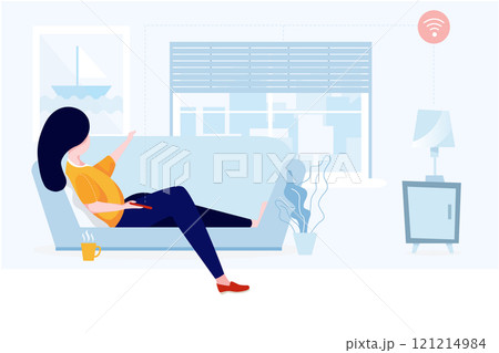 Smart Home Illustration concept. A flat illustration isolated on white background Smart Home Illustration concept. A flat illustration isolated on white background 121214984