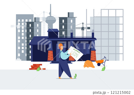 Construction service Illustration concept. Flat illustration isolated on white background 121215002