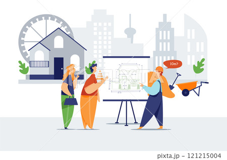 Construction service Illustration concept. Flat illustration isolated on white background 121215004