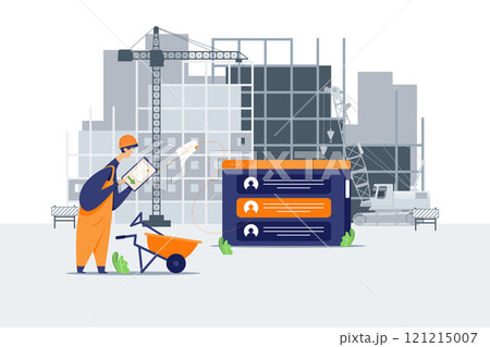 Construction service Illustration concept. Flat illustration isolated on white background 121215007