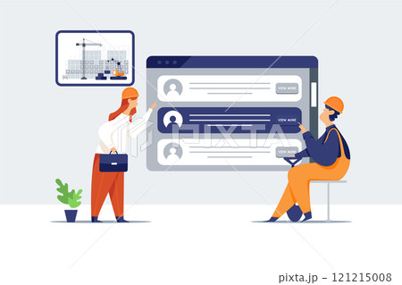 Construction service Illustration concept. Flat illustration isolated on white background Construction service Illustration concept. Flat illustration isolated on white background 121215008