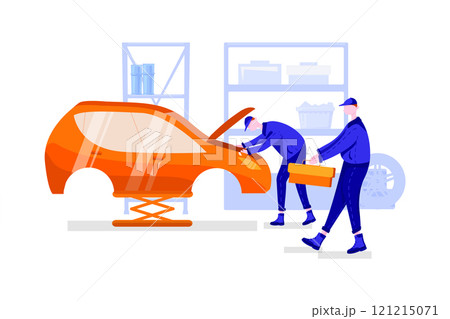 Car Wash Service Illustration concept. Flat illustration isolated on white background 121215071