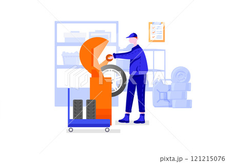 Car Wash Service Illustration concept. Flat illustration isolated on white background Car Wash Service Illustration concept. Flat illustration isolated on white background 121215076