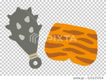 Illustration of demon pants and club 121215314