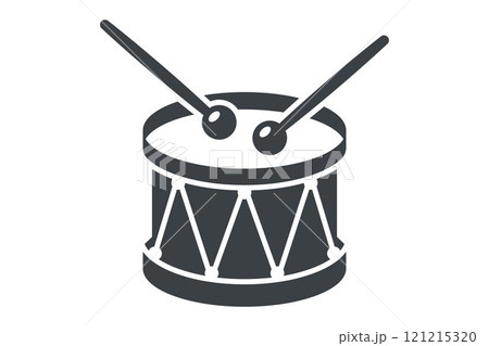 black icon musical instrument drum. 121215320