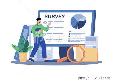 Researchers collect data via online surveys. 121215376