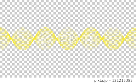 黄色のドットの円形ラインアート　グラフィック素材　背景透過　png 121215385