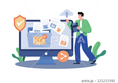 Email attachments facilitate file sharing and collaboration. 121215392