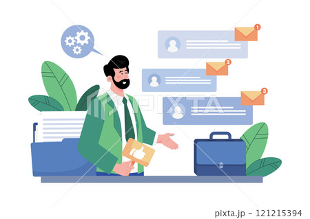 Email service allows organization and management of messages. 121215394