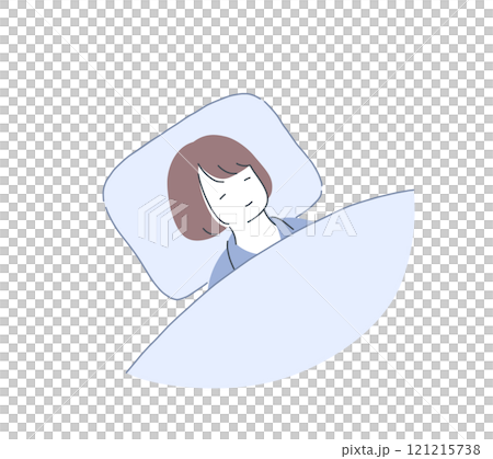 気持ちよく寝ている女性のイラスト素材 121215738
