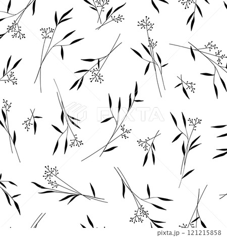 草花を抽象的でシンプルに描いた素材集, 121215858
