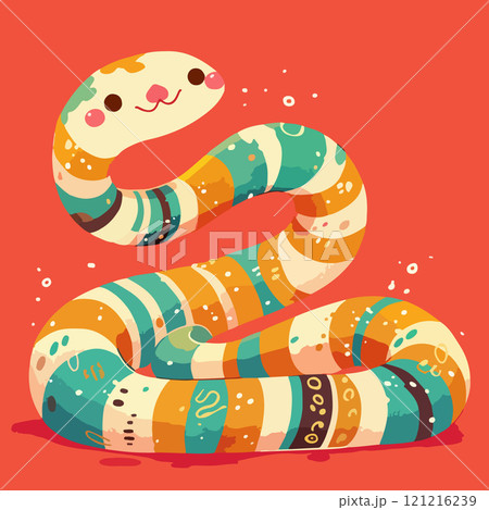 Colorful Striped Snake Illustration 121216239