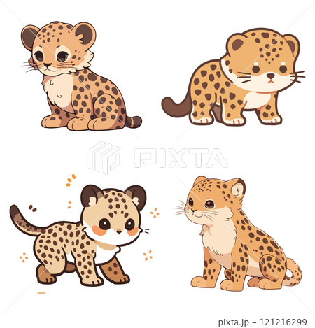 Cute Baby Leopards Illustration 121216299