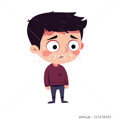 Worried Boy in Dark Sweater 121216301