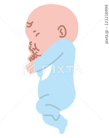 横向きでスヤスヤ寝る赤ちゃん 横向きでスヤスヤ寝る赤ちゃん 121216999