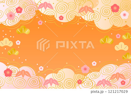 松竹梅のカラフルな葉書テンプレート 松竹梅のカラフルな葉書テンプレート 121217029