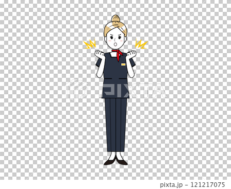 Illustration of a woman serving customers in pants style - Beauty advice staff 121217075