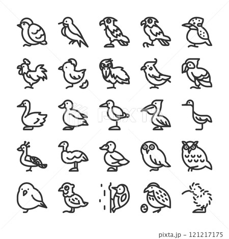 いろいろな種類の鳥 アイコン セット 121217175