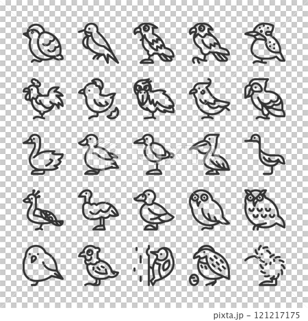 いろいろな種類の鳥 アイコン セット 121217175