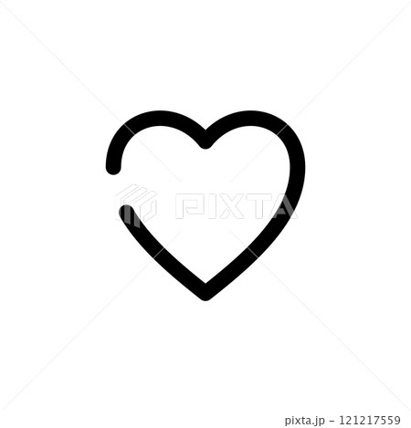 ハート　ハート型　線画 121217559