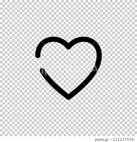ハート　ハート型　線画 121217559