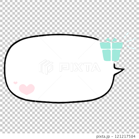 帶有禮品插圖裝飾的語音氣泡 121217584