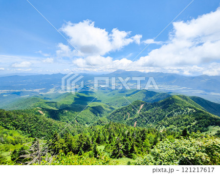 夏の四阿山・根子岳登山(四阿山山頂から浅間山方面の眺め) 夏の四阿山・根子岳登山(四阿山山頂から浅間山方面の眺め) 121217617