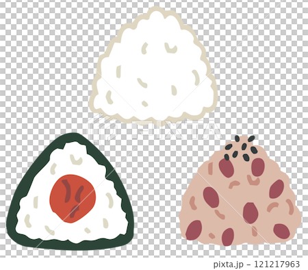 Simple three types of rice balls (vector available) 121217963