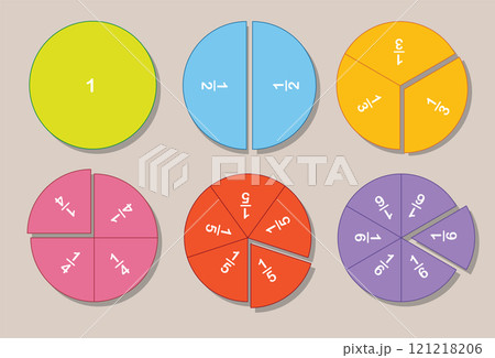 Colorful Fraction Circle Illustration 121218206