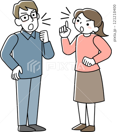 喧嘩をしている女性と男性 121218400