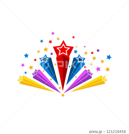 Party Star Banner stock illustration, Colourful shooting stars Party Star Banner stock illustration, Colourful shooting stars 121218458