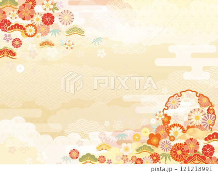 和柄の背景　和風の背景素材 121218991
