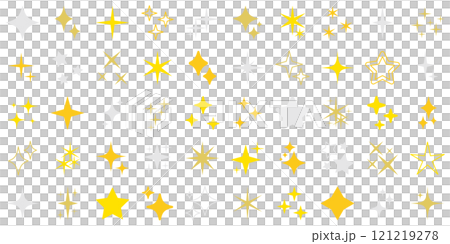 Sparkling icon set vector silhouette gold silver yellow 121219278