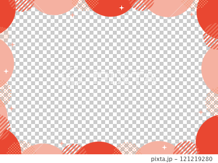 Polka dot frame red geometric sparkle 121219280