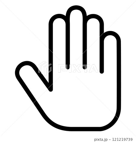 手のアイコン、ストップ、触らないでのサイン 121219739