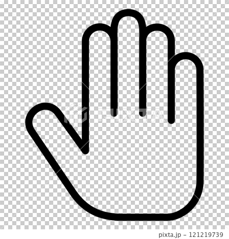 手のアイコン、ストップ、触らないでのサイン 121219739