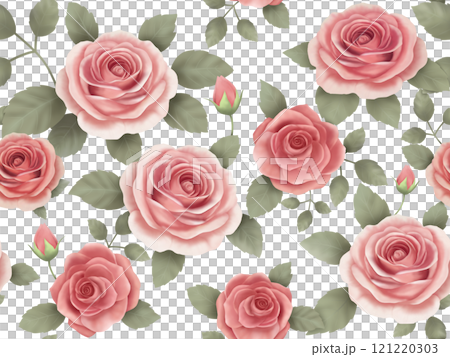 玫瑰無縫圖案（細微差別顏色）A-1 121220303