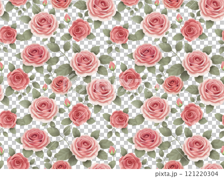 バラのシームレスパターン（ニュアンスカラー）　A-1' 121220304
