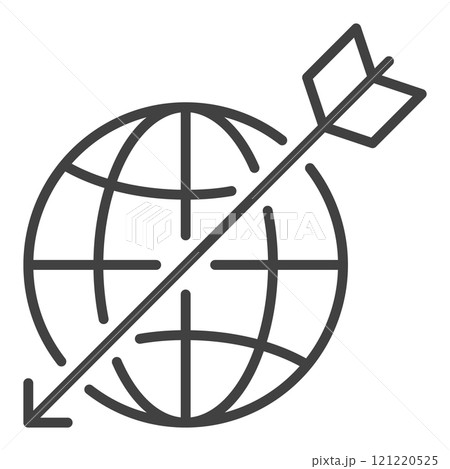 Earth with Arrow vector Multipolarity icon or sign in thin line style Earth with Arrow vector Multipolarity icon or sign in thin line style 121220525