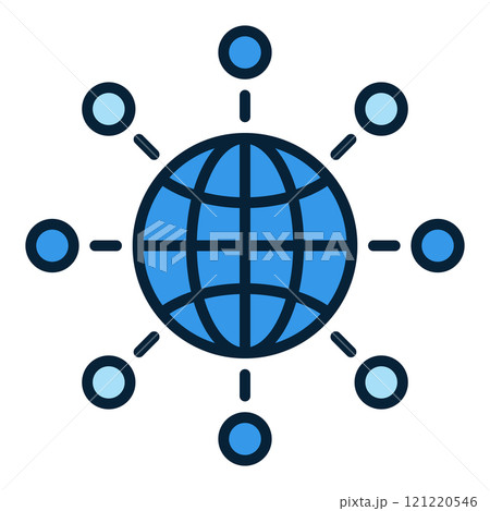 Multipolarity vector World Globe with Circles...のイラスト素材 [121220546] - PIXTA