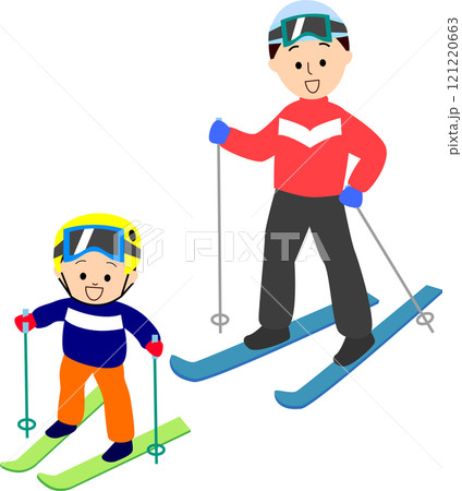 スキーをする家族 121220663
