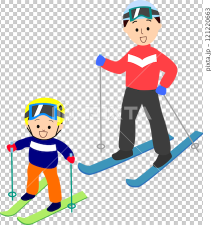 スキーをする家族 121220663