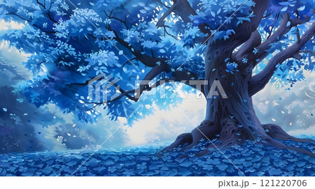 Enchanted Blue Forest Tree in Dreamlike Light 121220706