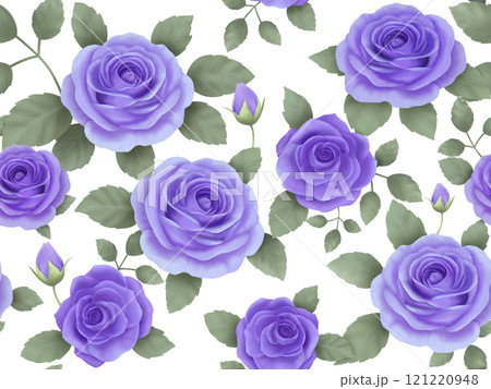 バラのシームレスパターン（パープル）　C-1 121220948