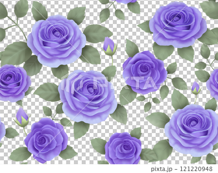 バラのシームレスパターン（パープル）　C-1 121220948