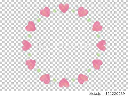 Cute heart round frame (pink) Cute heart round frame (pink) 121220989